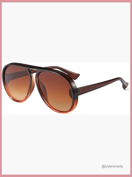 Polycarbonate Frame UV400 Protection Retro Aviator Sunglasses Unisex main image 6